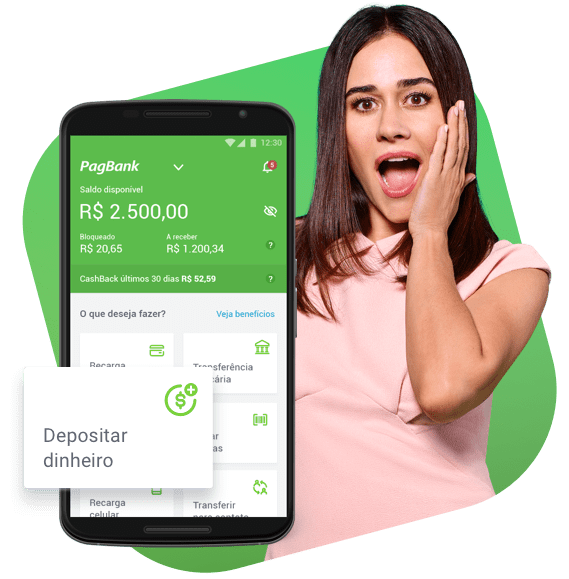 Como você deseja adicionar dinheiro à sua Conta Digital PagBank?
