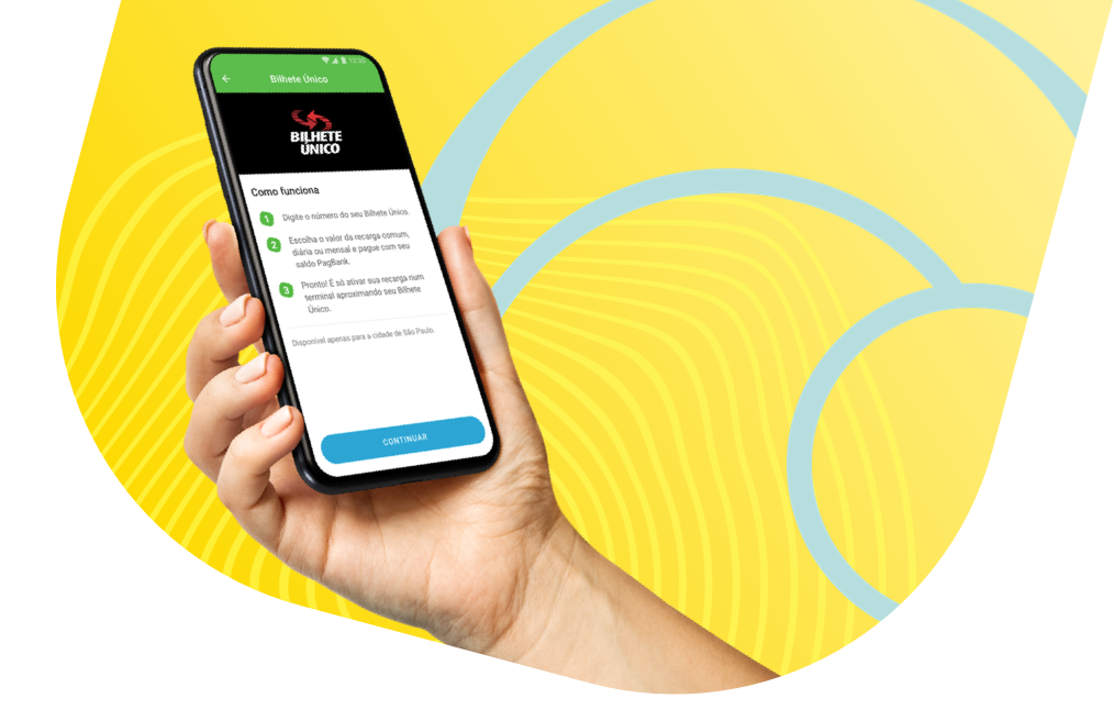 Recarregue seu Bilhete Único direto no celular com o PagBank!