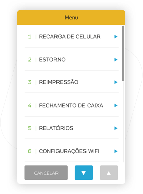 Selecione recarga de celular no menu
