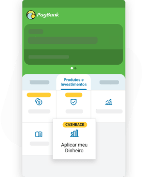 Clique em Aplicar meu Dinheiro na aba de Produtos e Investimentos