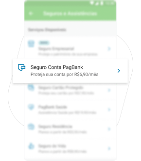 Imagem de um celular com o aplicativo PagBank como exemplo