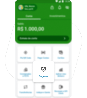 Imagem de um celular com o aplicativo PagBank como exemplo