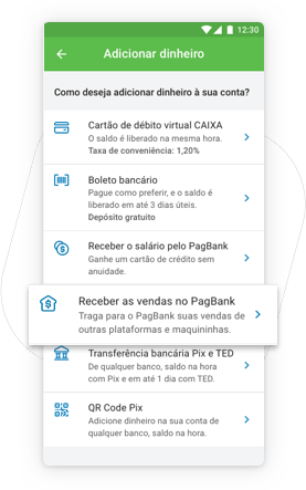 Selecione a opção Receba as vendas no PagBank