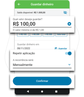 Imagem da tela Guardar dinheiro