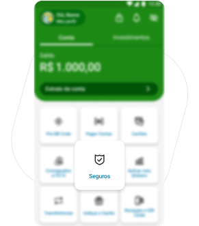 No app PagBank, toque em Seguros
