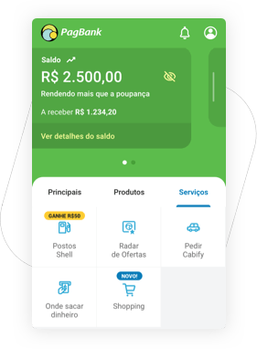 Vá na aba Serviços clique em Shopping