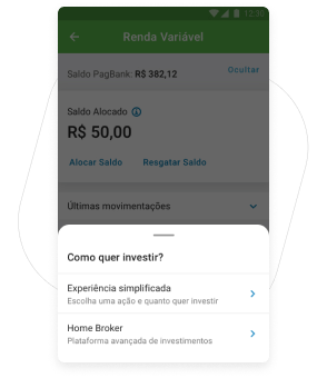No super app PagBank, em Produtos e Serviços acesse Empréstimos Consignados