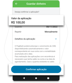 Tela Confirmação do destino.