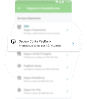 Imagem de um celular com o aplicativo PagBank como exemplo
