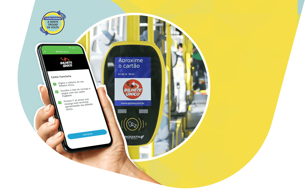 Recarregue seu Bilhete Único direto no celular com o PagBank!