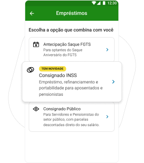 Selecione a opção Consignado INSS